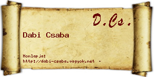 Dabi Csaba névjegykártya